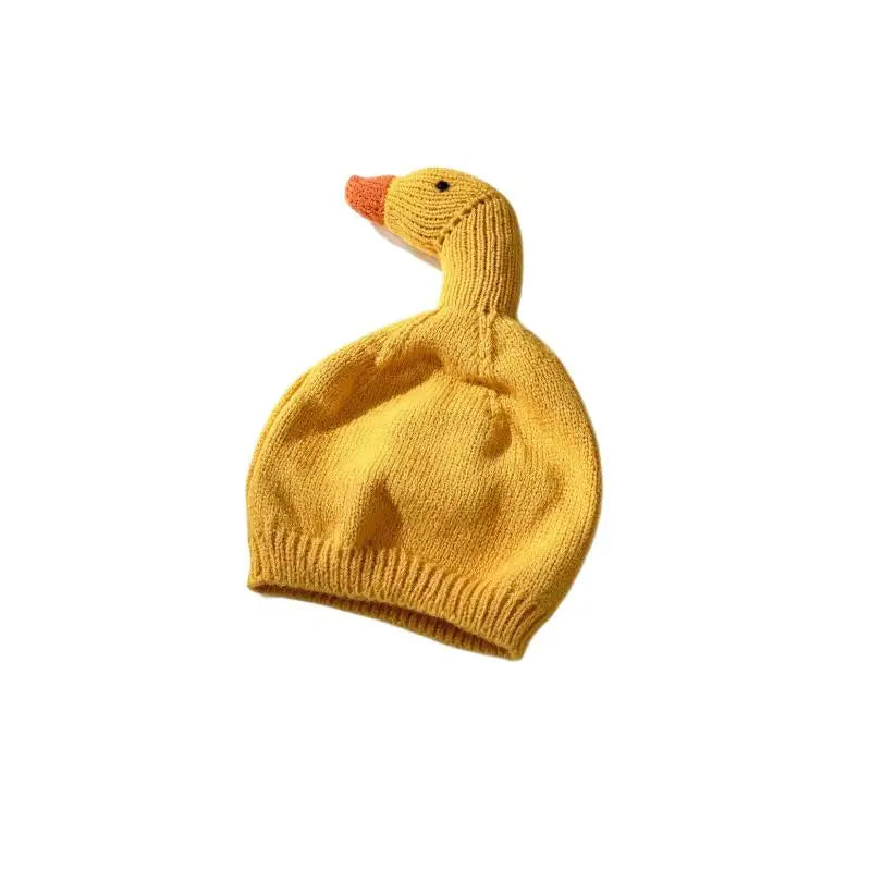 Yellow duck knit beanie