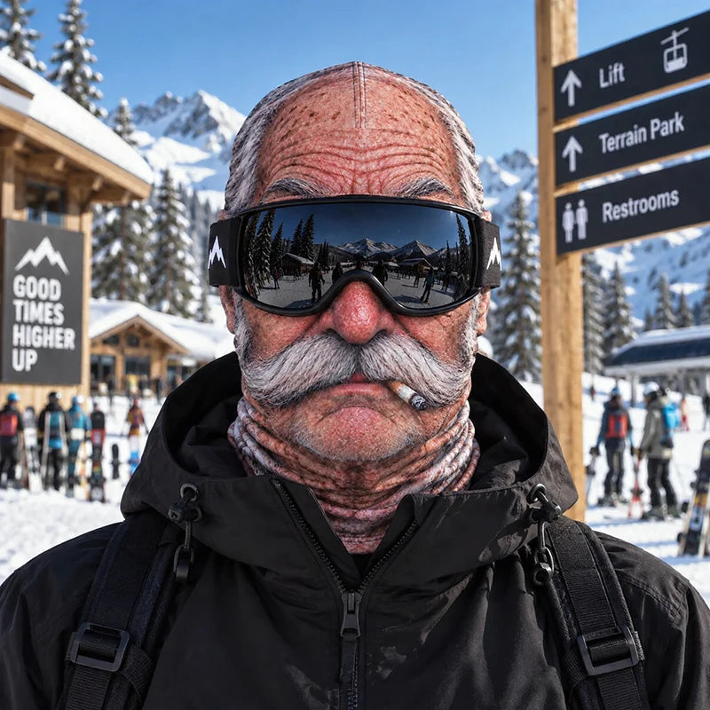 Mustache Grandpa 3D face ski mask balaclava