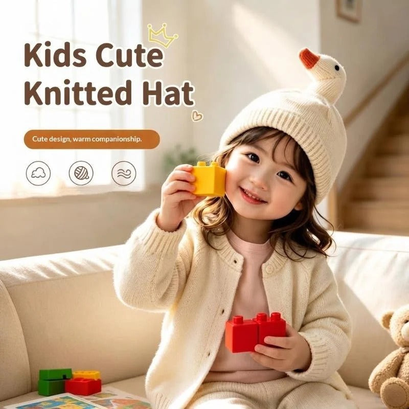 Knitted duck hat