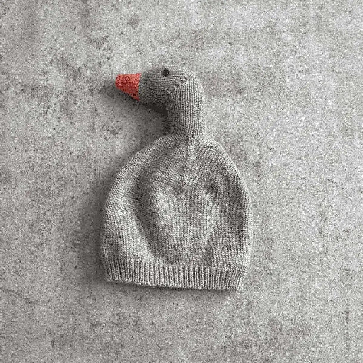 Grey duck knit beanie