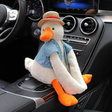 Duck tissue holder on a car center console