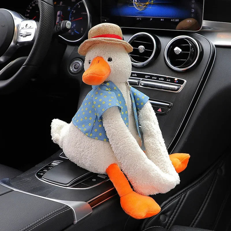 Duck tissue holder on a car center console