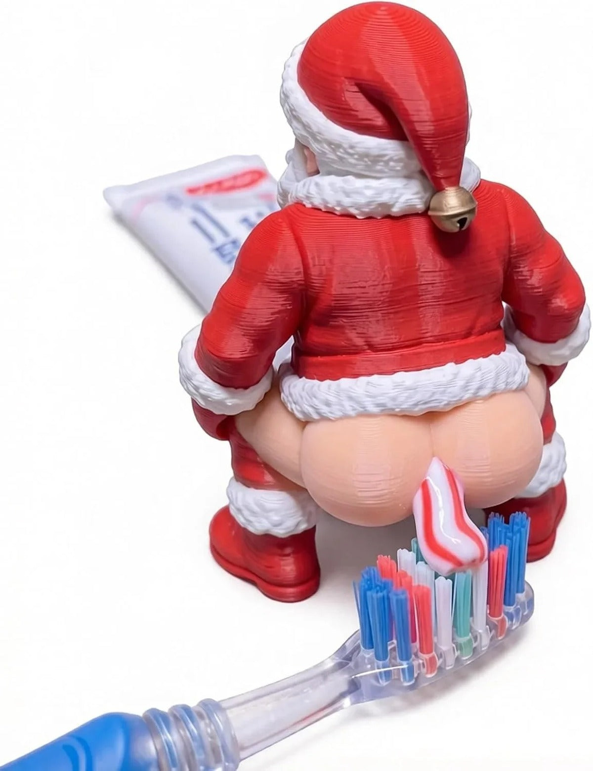 Cheeky Santa toothpaste squeezer front and back views
